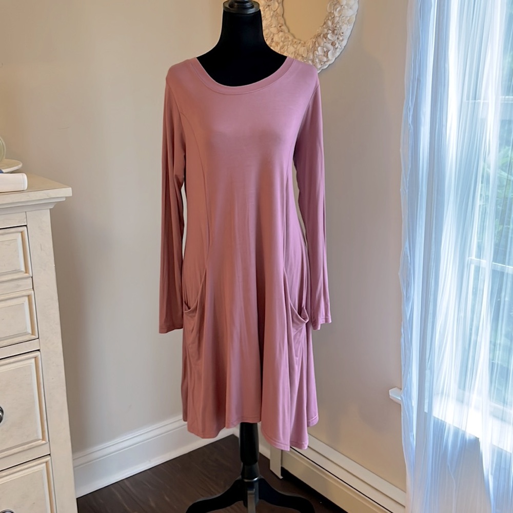 Dusty Rose Pocket Dress | Large